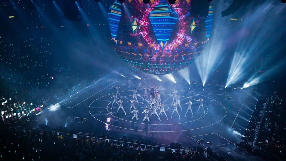 people watching concert during night time