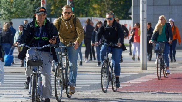 people, cyclists, crossing, street, cycling, biking, bicycles, pedestrians, road, transport, urban, city